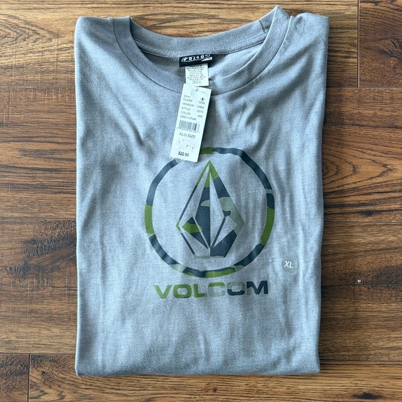 Volcom Gray and Green Logo Tee - Picture 1 of 3